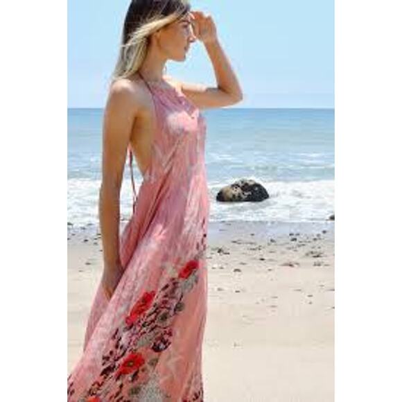 FREE PEOPLE Embrace It Maxi Dress Size XS Pink FLORAL FEMININE ROMANTIC - Picture 1 of 8